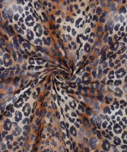 Viskosestoff, Leo Musterung auf Ecru / Weiß