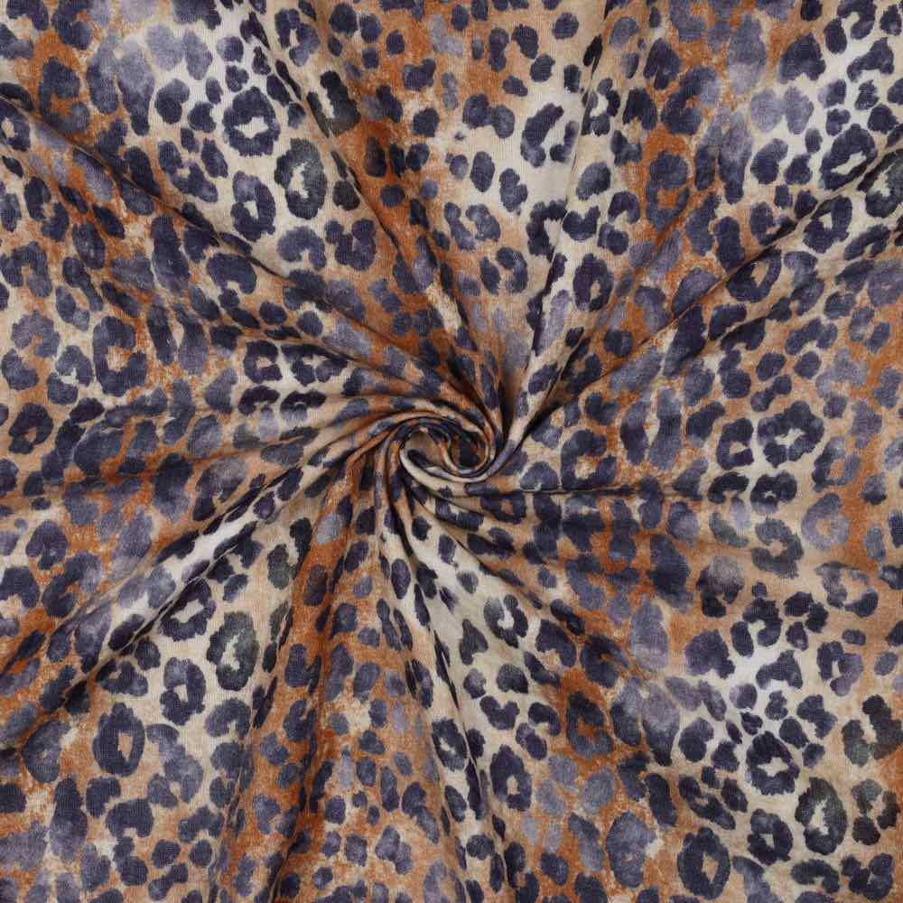 Viskosestoff, Leo Musterung auf Ecru / Weiß – Bild 4