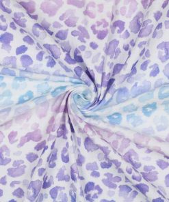 Musselin, Leomuster Lila Rosa Weiß – Farbverlauf