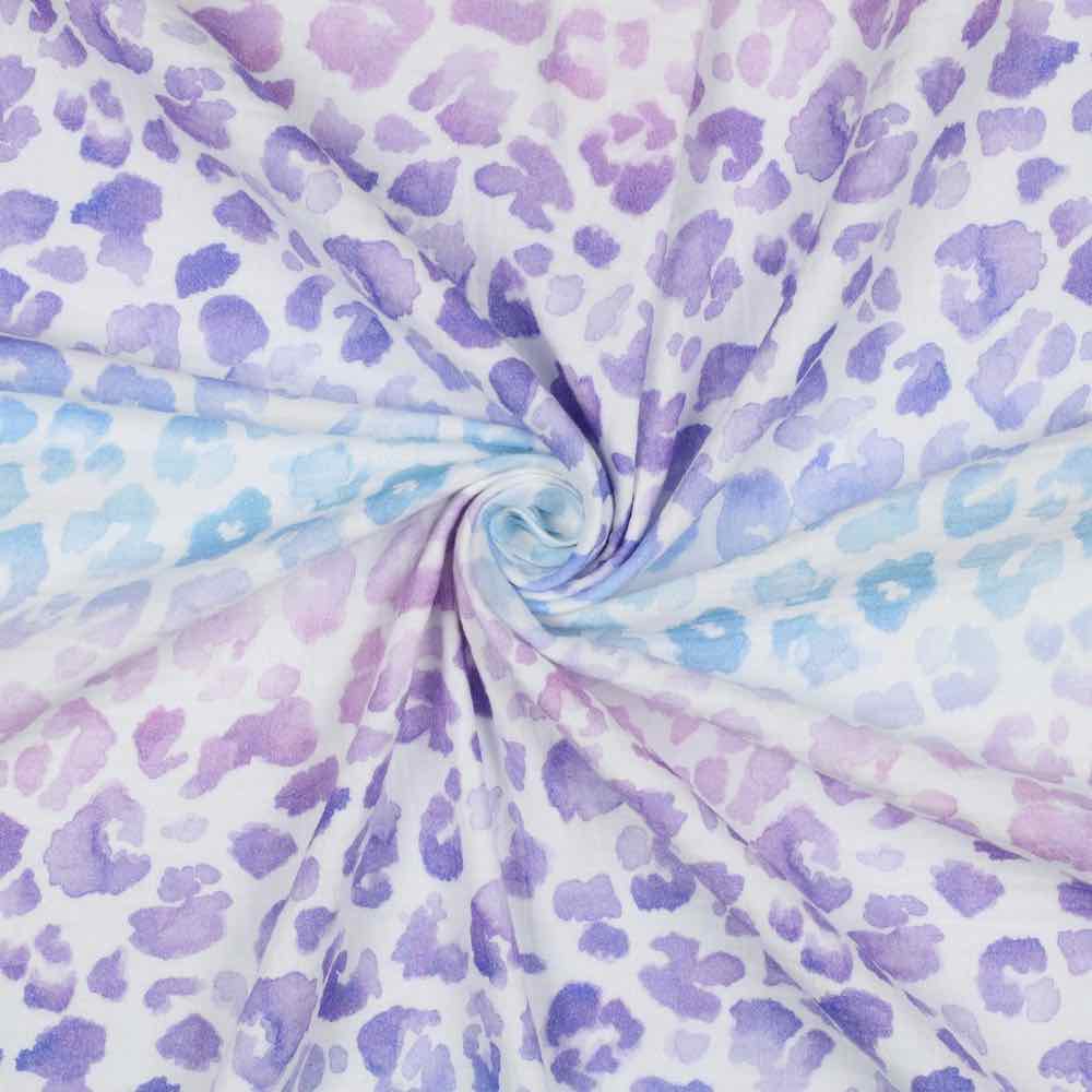 Musselin, Leomuster Lila Rosa Weiß – Farbverlauf – Bild 3