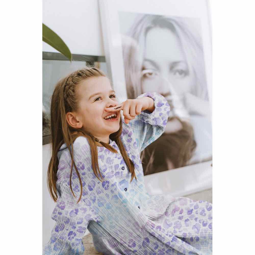 Musselin, Leomuster Lila Rosa Weiß – Farbverlauf – Bild 4