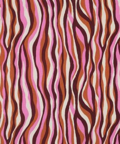 Viskose, grafische Zebra Musterung Rosa, Ecru, Beere