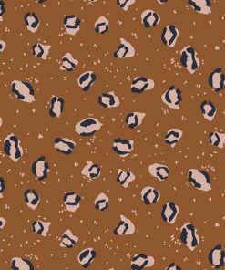 Jersey, Modal, Leo Musterung Rosa / Haselnuss Braun