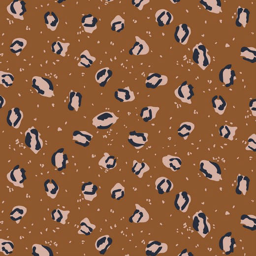 Jersey, Modal, Leo Musterung Rosa / Haselnuss Braun – Bild 2