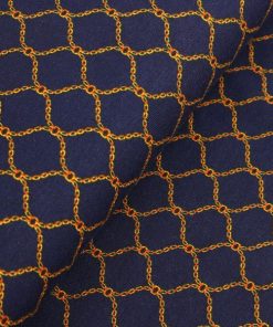 Jersey, Kettenmusterung Braun / Blau