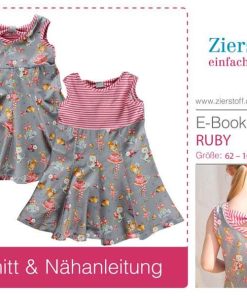 Drehkleid “RUBY”, Gr. 62 – 104 – mit Schleife [Digital]