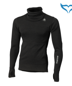 Aclima Warmwool Hood Sweater marengo jet black Merino Wool 200g S – XXL Herren Man