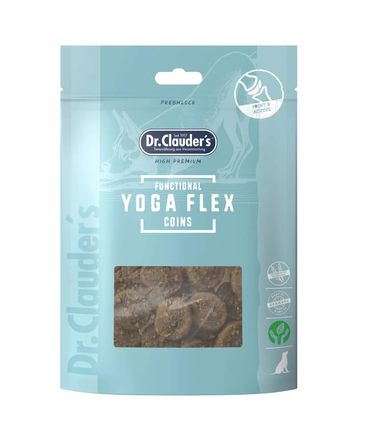 Dr Clauders Functional Coins Yoga Flex, unterstützt Bänder, Gelenke & Beweglichkeit, getreidefrei (Truthahn 93%, NEM, Teufelskralle, Hyaluronsäure)
