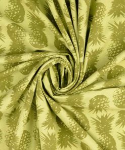 Jersey, pinkfarbene Ananas auf Grün