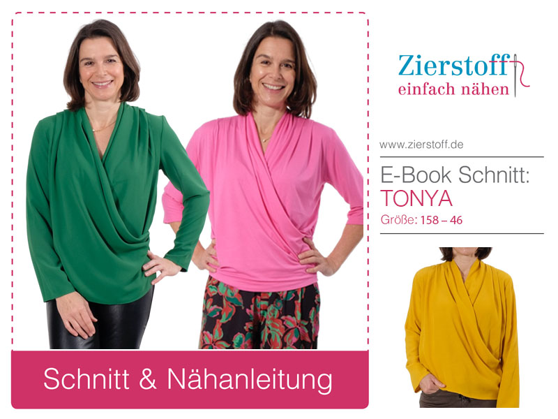 Wickelbluse, Bluse “TONJA”, Gr. 158 – Damengr. 46