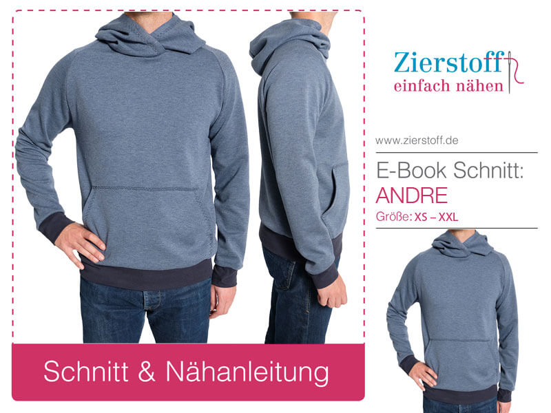 Männershirt, Hoodie “ANDRE”, Gr. XS – XXL – Raglanärmel – Bild 2