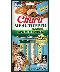 Inaba Churu Meal Topper Hundesnack, Huhn mit Käse, getreidefrei (4 Tubes)