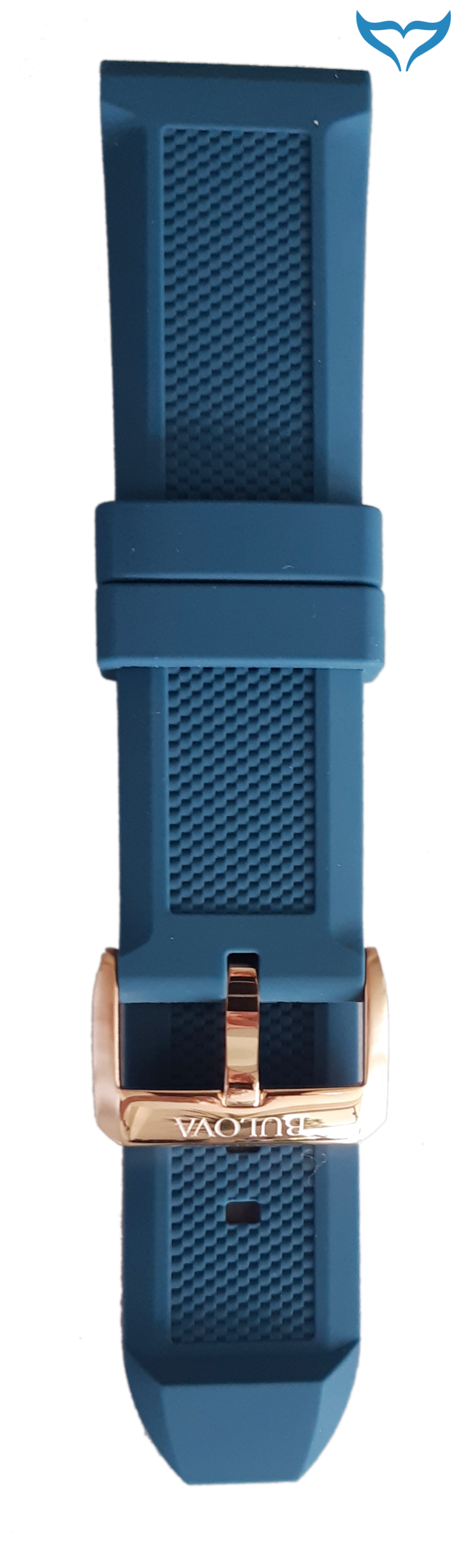 Bulova Marine Star 98A227 Armband 24 mm blau rot Silikon gold Schließe 98A225 Neu – Bild 5