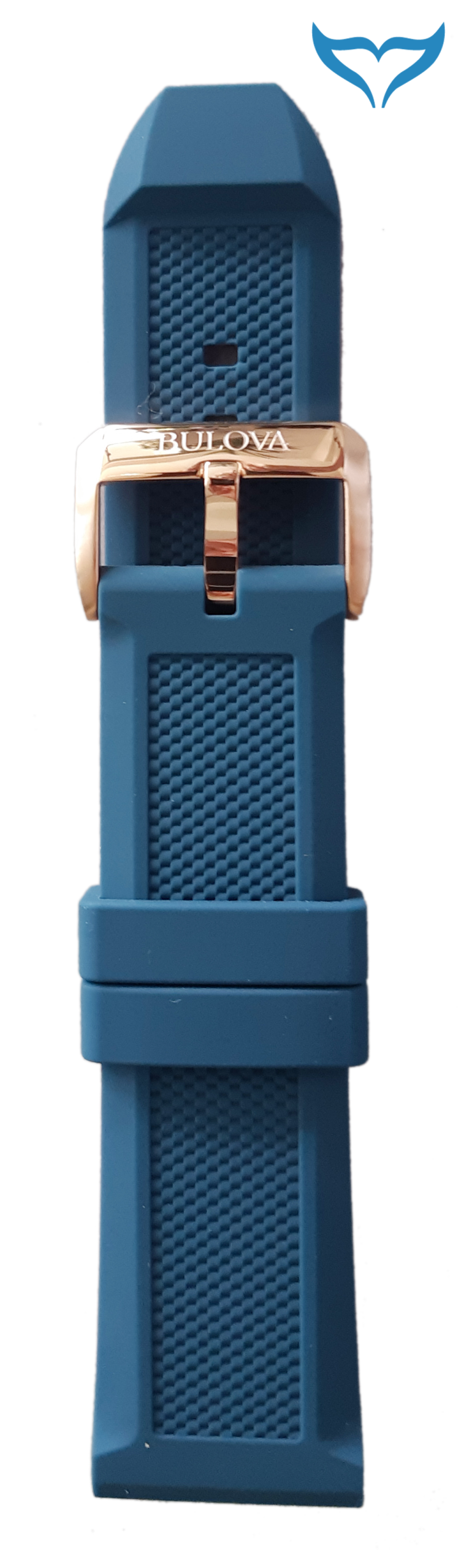 Bulova Marine Star 98A227 Armband 24 mm blau rot Silikon gold Schließe 98A225 Neu