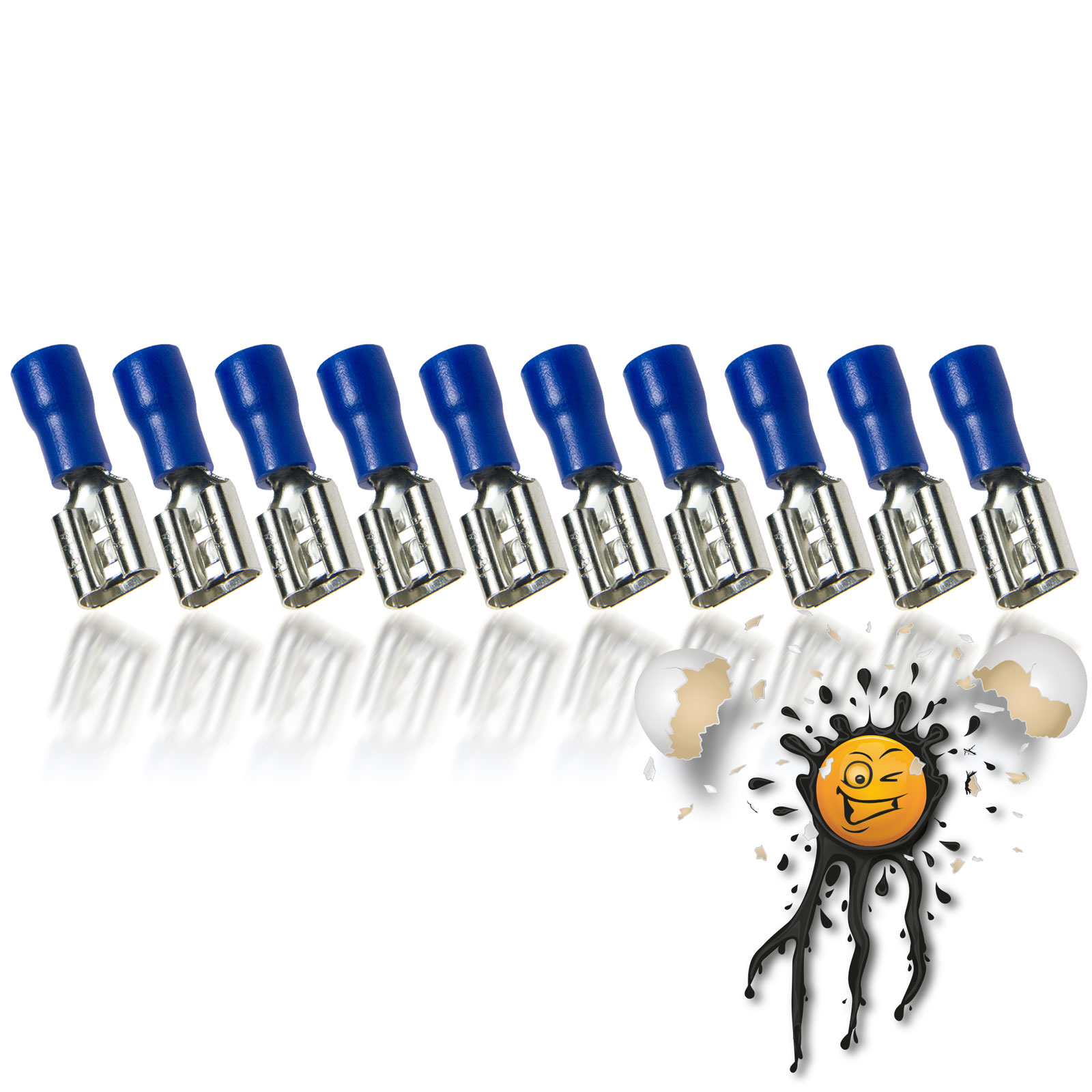 10 Teile / Items Quetsch Verbinder Buchse Female 6,3mm Bullet Set C1 – Bild 4