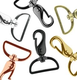 Karabinerhaken, 25 mm – aus Metall, Drehgelenk, diverse Farben