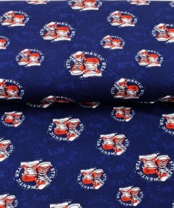 French Terry, Sommersweat, coole Sneakers auf Blau