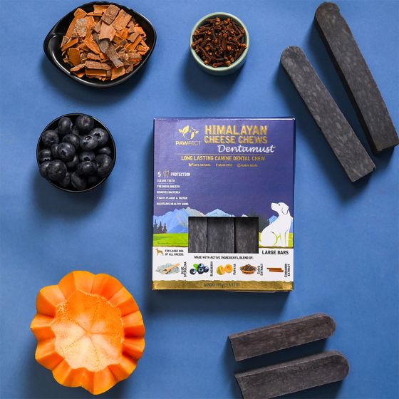Pawfect Himalayan Cheese Dental Chew Bar mit Blauebeere, Spirulina, Papaya, Zimt, Nelken (1 Riegel à 140g) – Bild 3