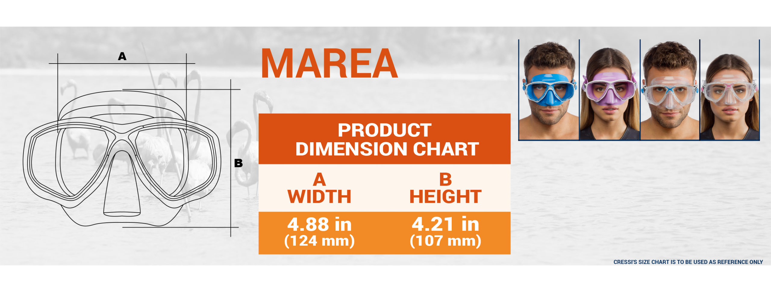 Cressi Tauchmaske Marea blau azur Tauchermaske Maske crystal transparent klein N – Bild 4