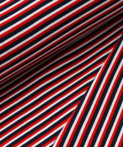 Jersey, schmale Streifen Rot / Marine / Weiß