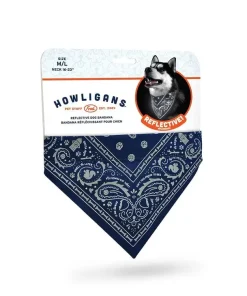 Hundebandana, reflektierend, mit Klettverschluss, blau (S)