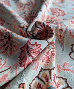 Seide – Paisleyblumen auf Mint – Digitaldruck