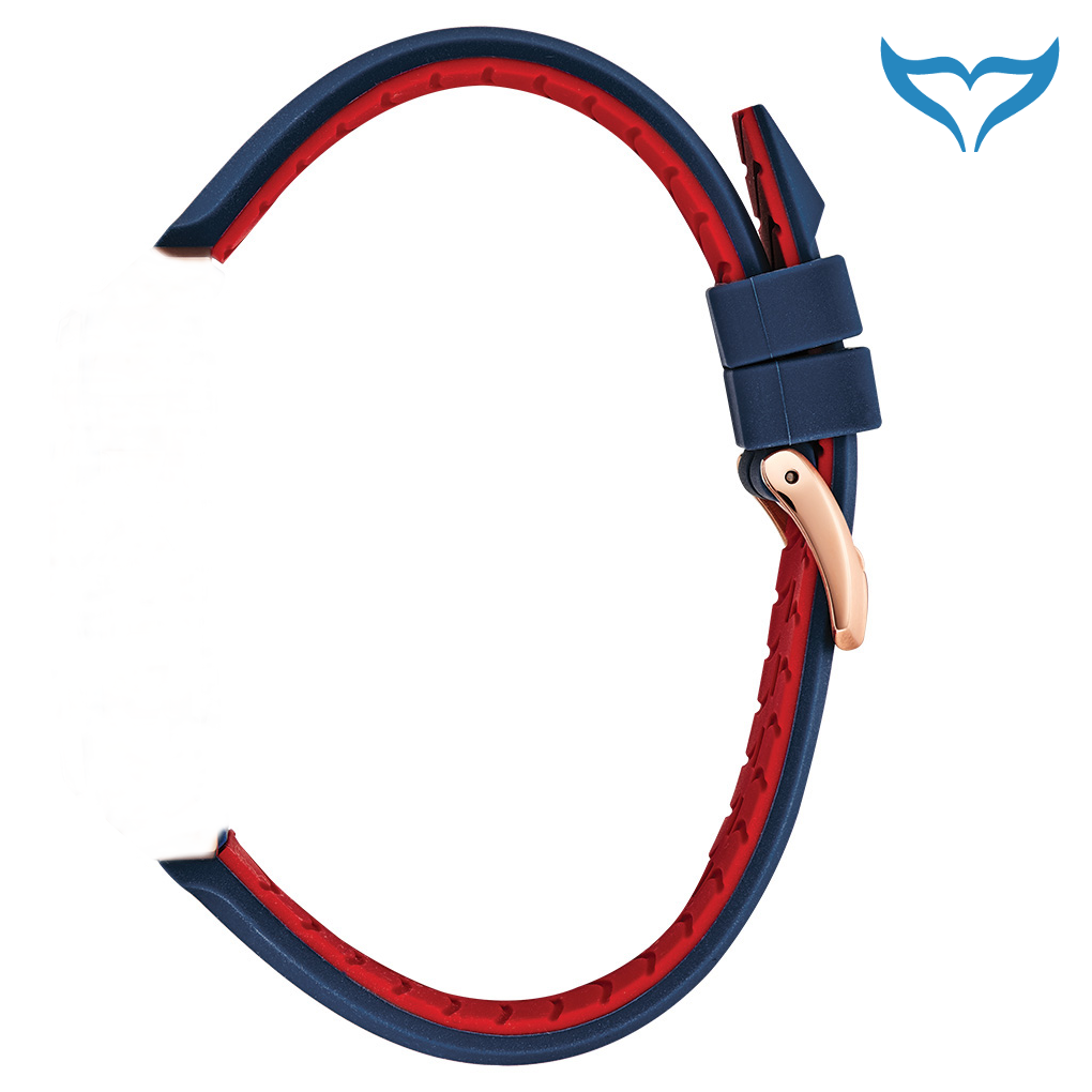 Bulova Marine Star 98A227 Armband 24 mm blau rot Silikon gold Schließe 98A225 Neu – Bild 3