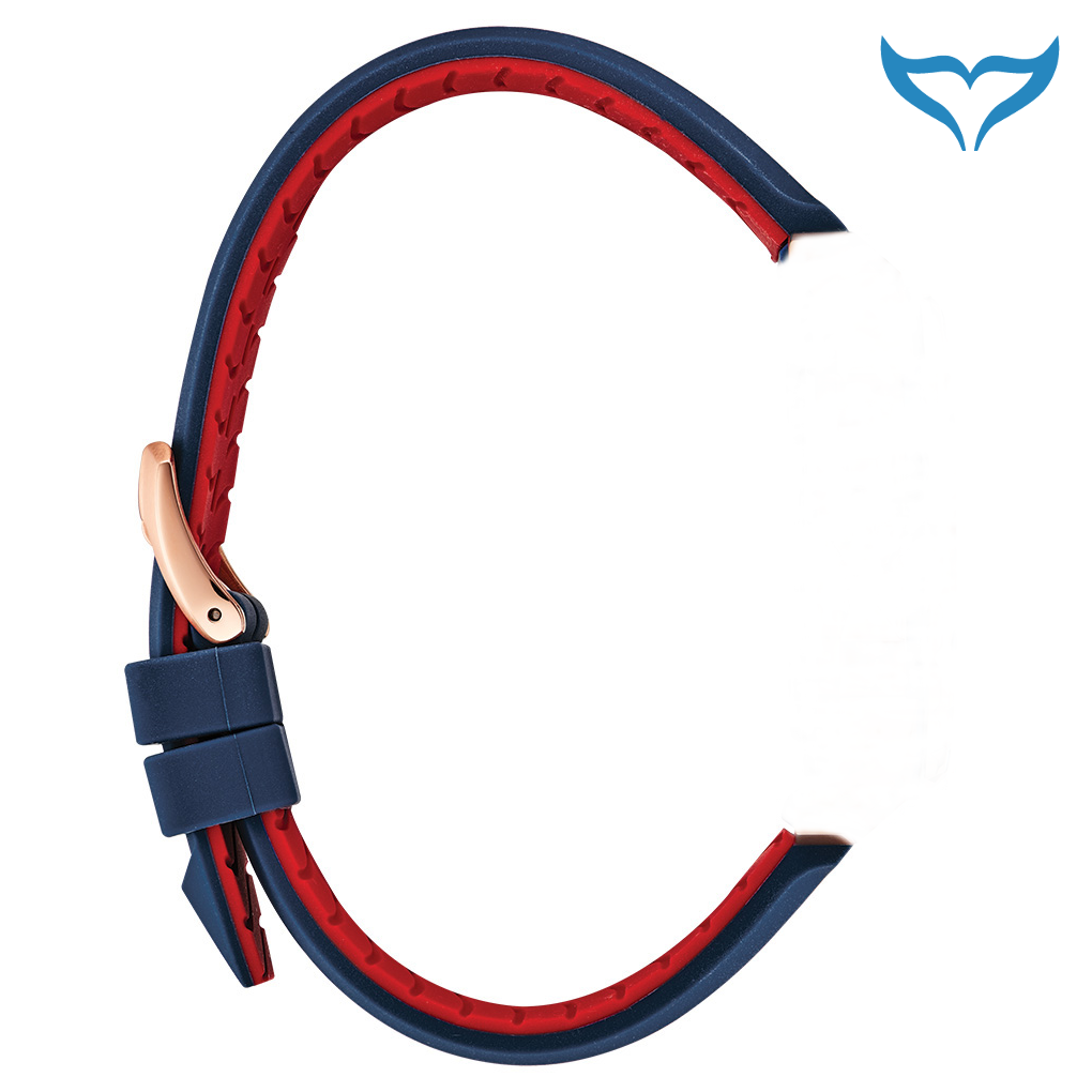 Bulova Marine Star 98A227 Armband 24 mm blau rot Silikon gold Schließe 98A225 Neu – Bild 4