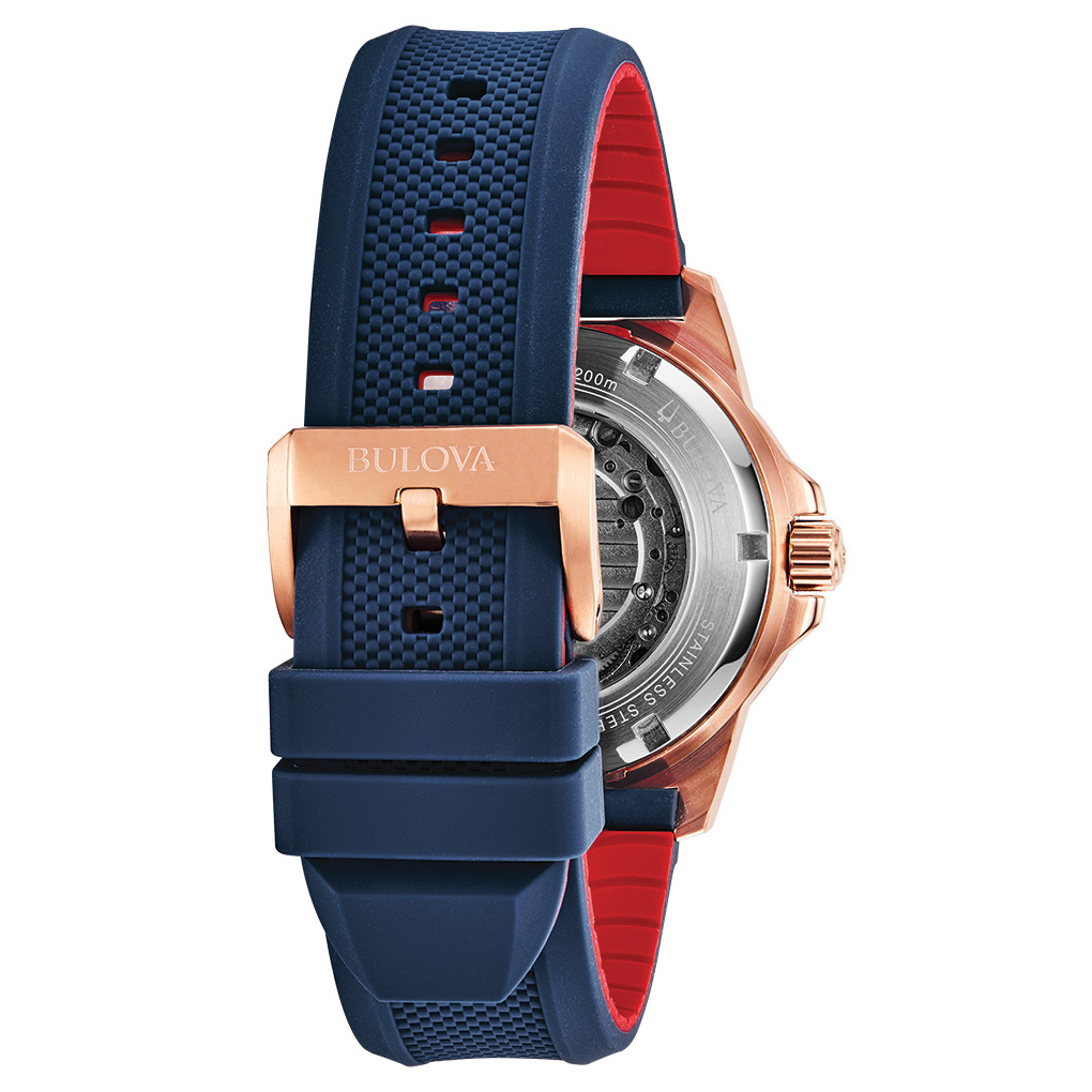 Bulova Marine Star 98A227 Armbanduhr Automatik 20bar Glasboden sportlich elegant – Bild 3