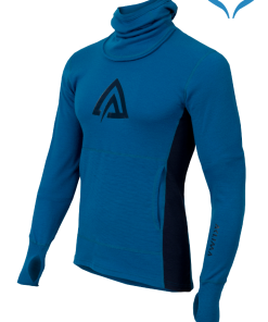 Aclima Warmwool Hood Sweater Man blue sapphire peacoat Merino Wool 200 g XXL
