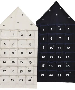 Adventskalender Häuser befüllbar & zum Aufhängen Textil 1 Stk 48×96 cm 2 Farben
