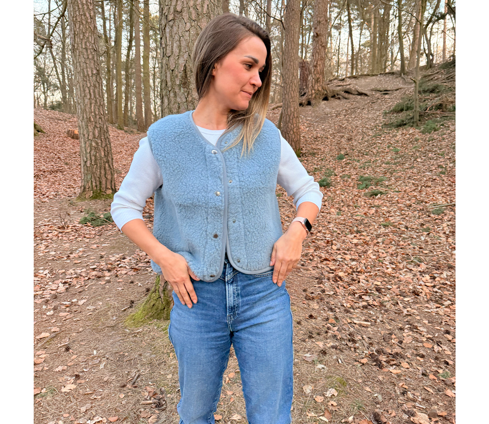 Alwero – Weste „TYB“ Adult, Biowolle, Icy Blue