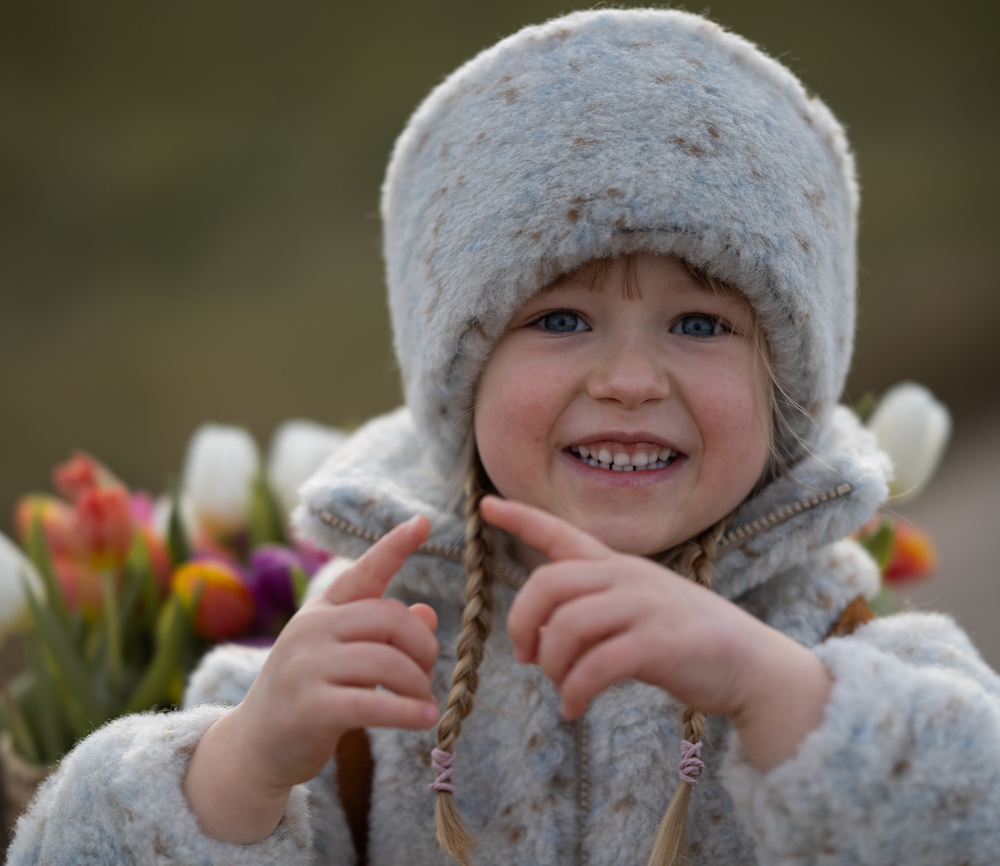 Alwero – Jacke BLANCS Jr., Oversize, BEIGE MULTIDOTS, Biowolle, ultra leicht – Bild 8