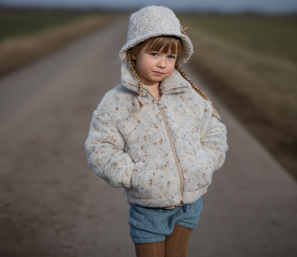 Alwero – Jacke BLANCS Jr., Oversize, BEIGE MULTIDOTS, Biowolle, ultra leicht – Bild 3