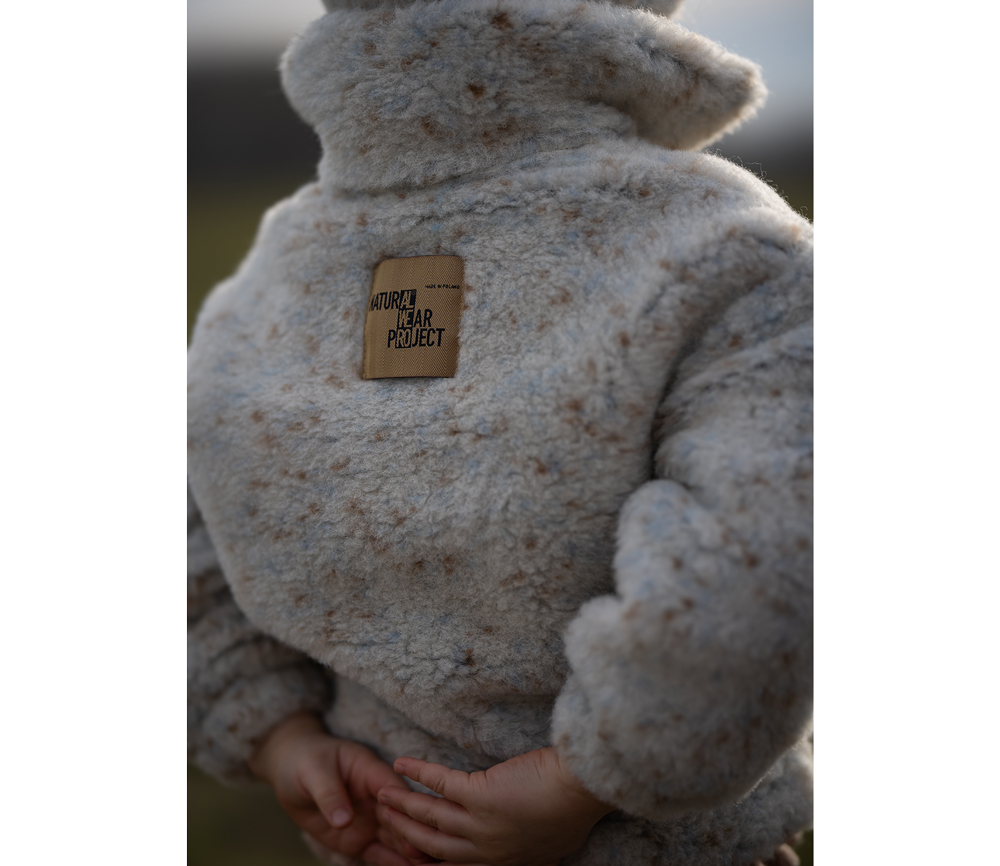 Alwero – Jacke BLANCS Jr., Oversize, BEIGE MULTIDOTS, Biowolle, ultra leicht – Bild 7