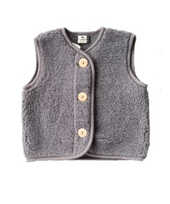 Alwero – Bodywarmer „PO“ Junior, Biowolle, ANTHRAZIT, ultra light
