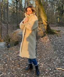 Alwero – Mantel „TEDDY MAX“ Adult,  Sand Brown, Biowolle Ultra Light