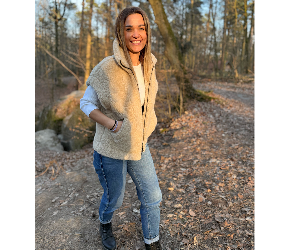 Alwero – Weste „HEL“ Adult, Beige, Biowolle Ultra Light