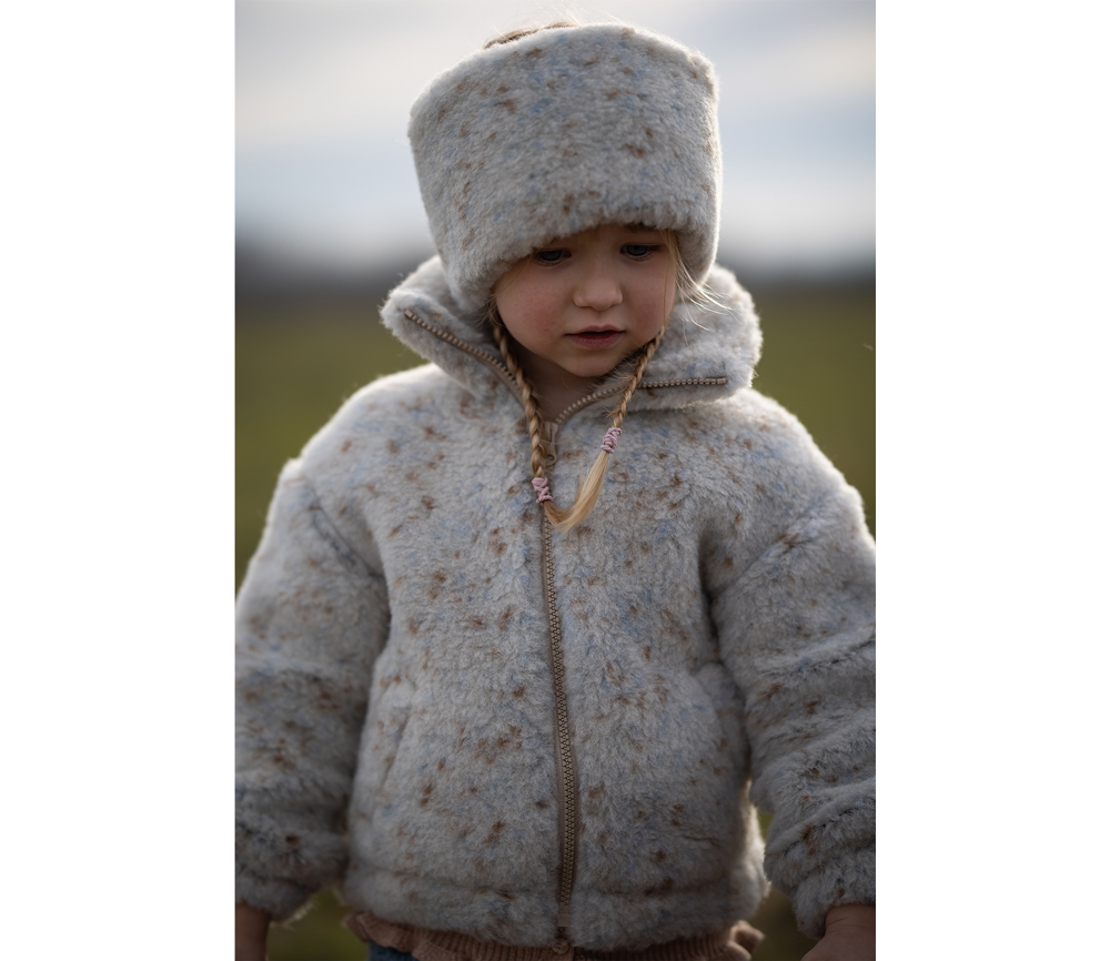 Alwero – Jacke BLANCS Jr., Oversize, BEIGE MULTIDOTS, Biowolle, ultra leicht – Bild 6