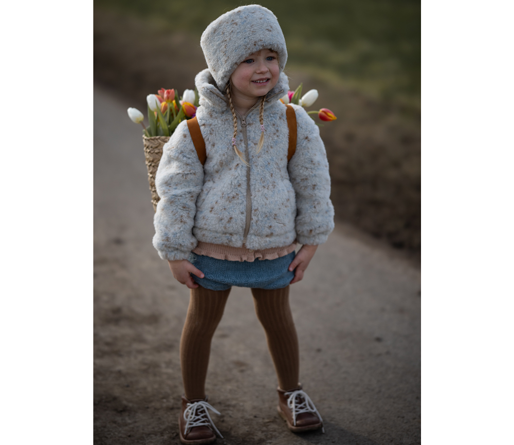 Alwero – Jacke BLANCS Jr., Oversize, BEIGE MULTIDOTS, Biowolle, ultra leicht – Bild 4