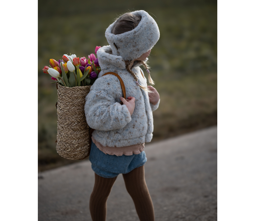 Alwero – Jacke BLANCS Jr., Oversize, BEIGE MULTIDOTS, Biowolle, ultra leicht – Bild 5