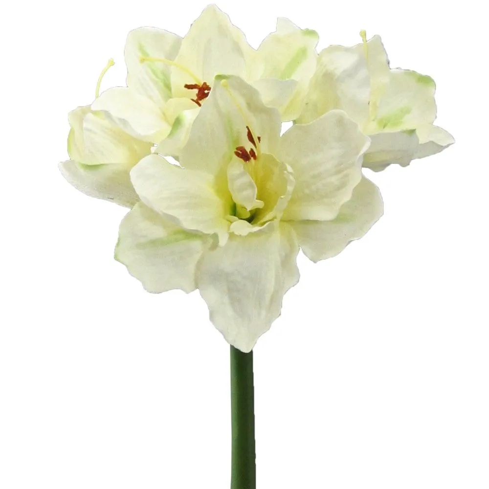 Amaryllis Kunstblumen mit 3 Blüten & 1 Knospe Ø 18 cm Kunstpflanzen 1 Stk 2 Farben – Bild 3