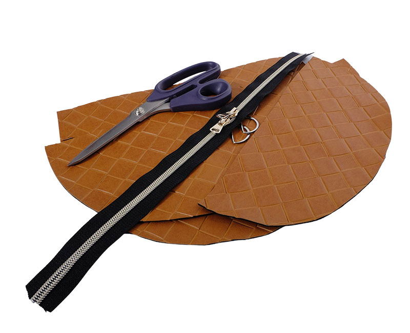 Nähset / Stoffpaket Tasche Tarika – geflochtenes Kunstleder Cognac – Bild 5