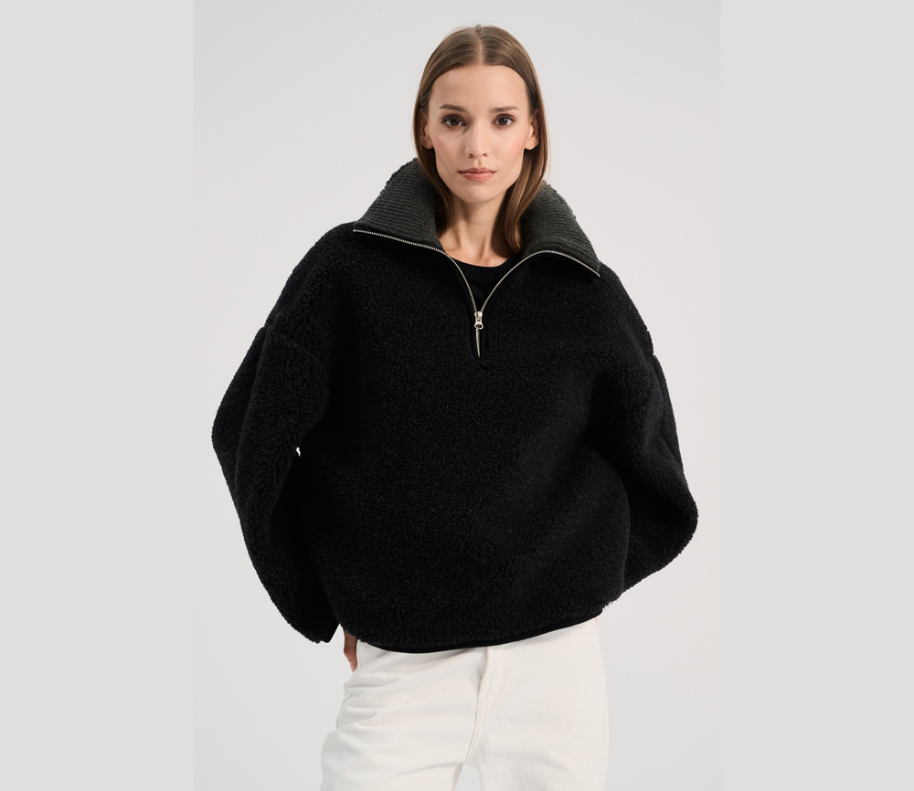 Alwero – Sweater BEL, Oversize Deep Black, Biowolle, LIMITED EDITION – Bild 3