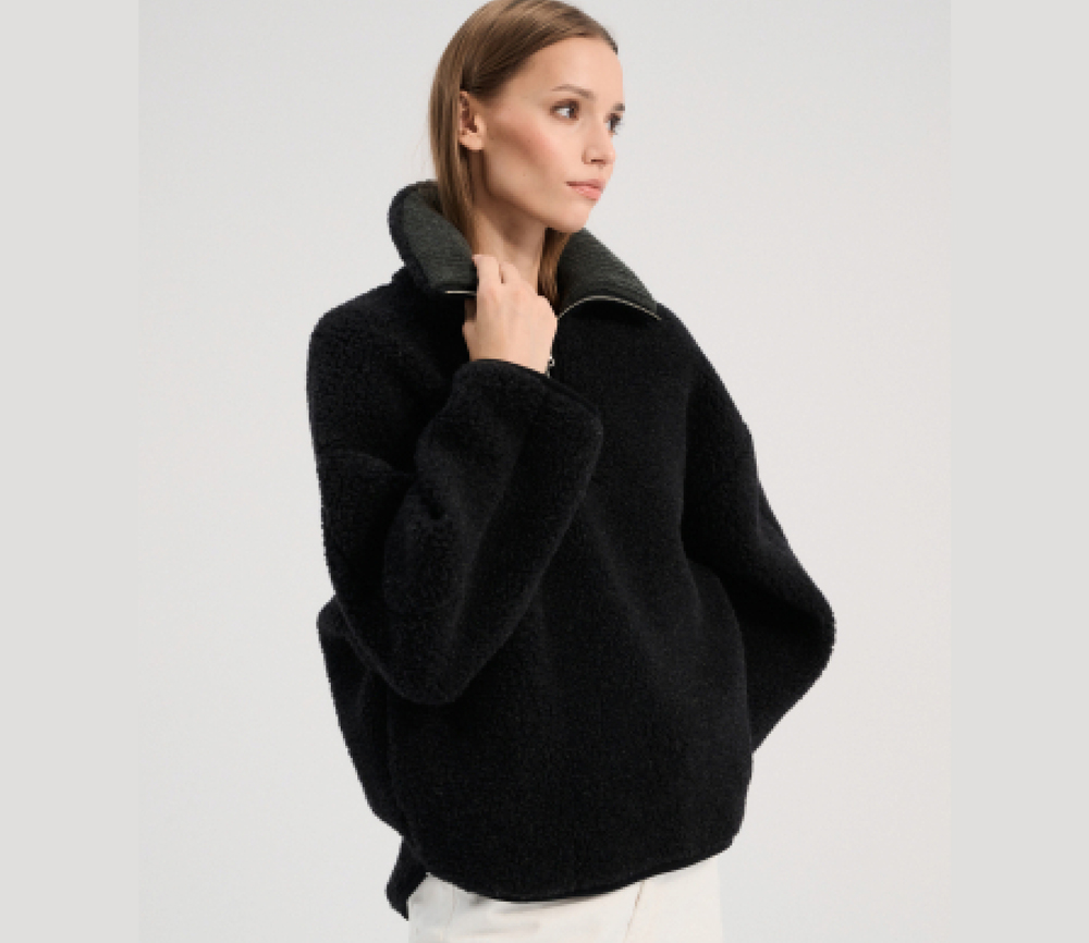 Alwero – Sweater BEL, Oversize Deep Black, Biowolle, LIMITED EDITION – Bild 6