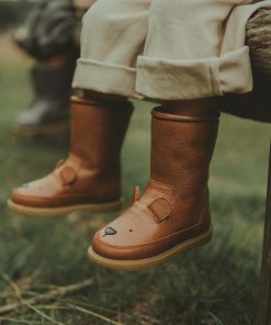 Donsje Amsterdam – Kinderstiefel „Wadudu Lining Bear“, gefüttert, cognac