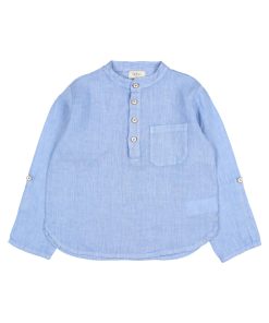 Búho Barcelona – Hemd „KURTA“, Bluette, Leinen