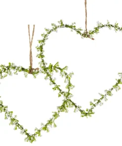 Blumenherz Schleierkraut Herz Dekokranz Aufhängen weiß / grün 2 Größen