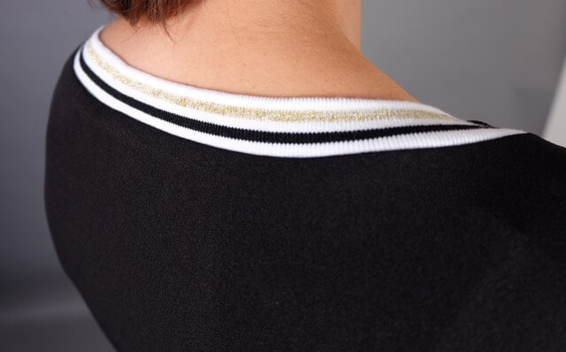 Strickbündchen, Collegebündchen in Schwarz mit Streifen in Weiß/Silber, 95 x 6 cm – Bild 5