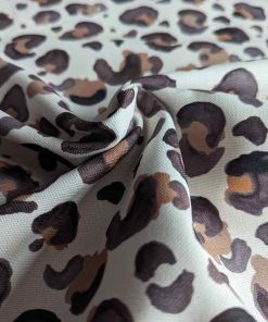 Baumwollstoff, Canvas, Leomuster Ecru Braun